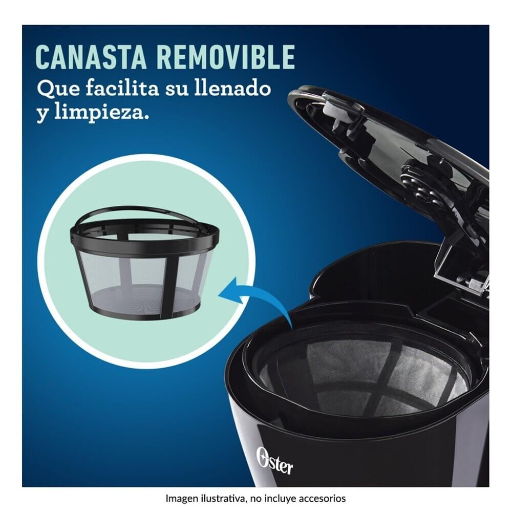 Cafetera Oster 5 Tazas Con Filtro Permanente Negro
