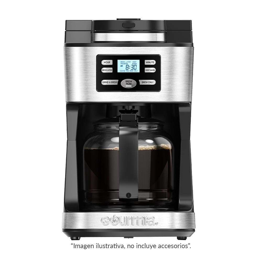 Cafetera Con Molino Gourmia 12 Tazas Negra