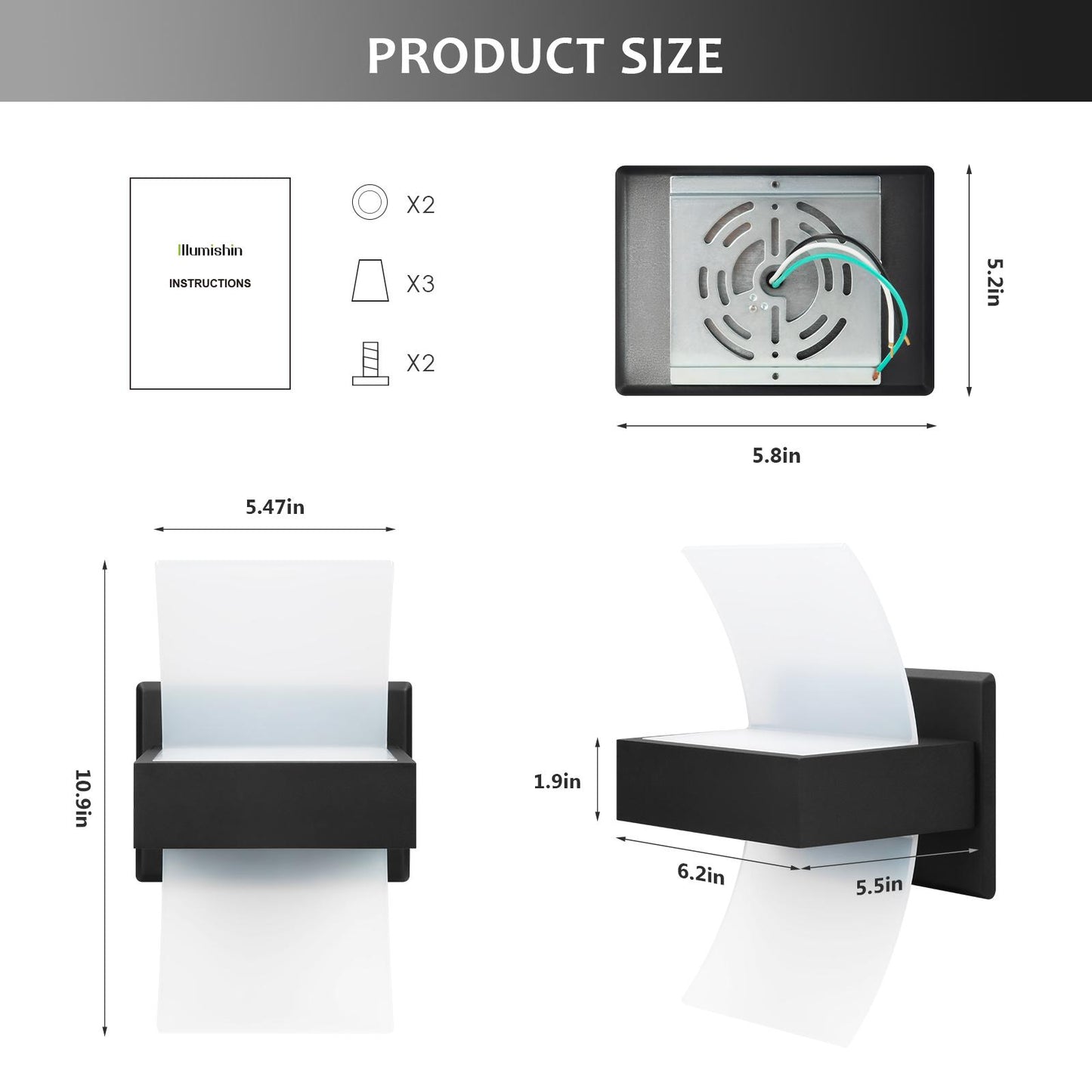 Apliques de Pared de Aluminio Para Exteriores Con Iluminación Hacia Arriba Y Hacia Abajo