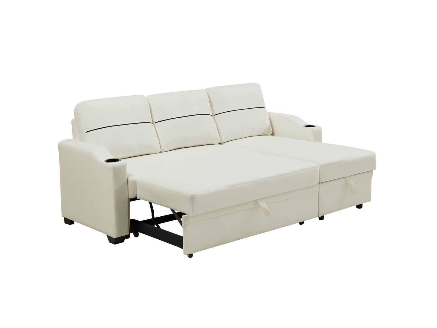 Sofá Cama de Esquina Con Almacenamiento Extraíble Y Chaise Longue - Alex Bazar Mx