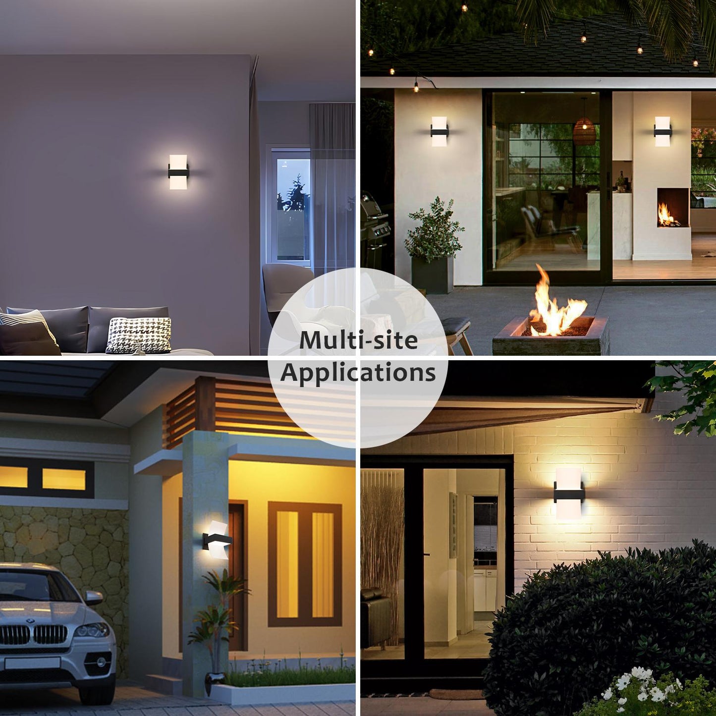 Apliques de Pared de Aluminio Para Exteriores Con Iluminación Hacia Arriba Y Hacia Abajo