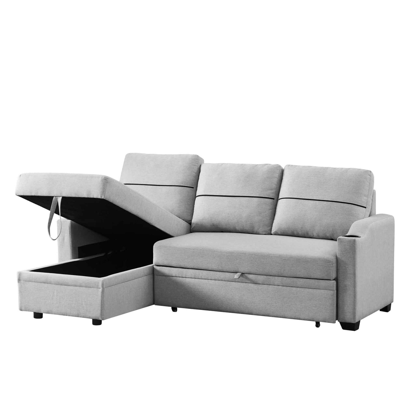 Sofá Cama de Esquina Con Almacenamiento Extraíble Y Chaise Longue - Alex Bazar Mx
