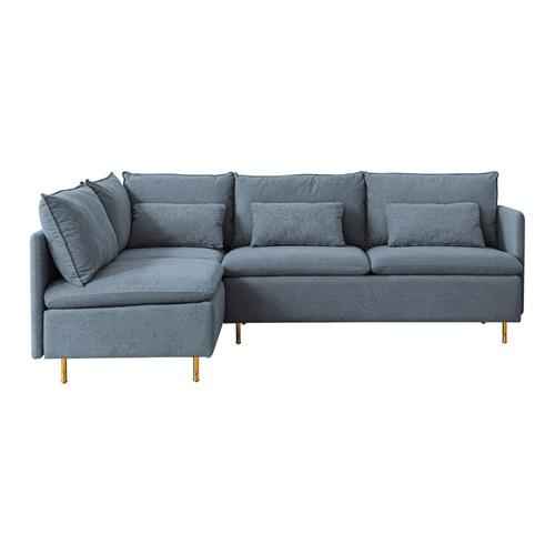 Sofá Modular De Esquina En Forma de L Sofá Seccional Orientado Hacia La Izquierda Lino de Algodón Gris De 90,9'' - Alex Bazar Mx
