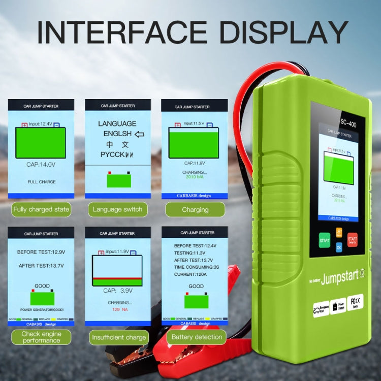 JDiag TopDiag SC-400 12V Car Battery Jump Starter Emergency Fast Charging