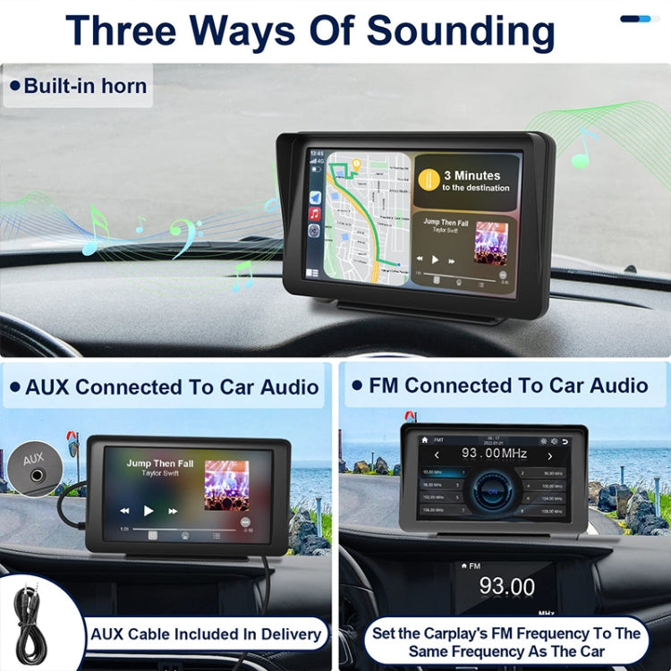 Pantalla Táctil Inalambrica Portátil Navegador CarPlay Bluetooth Reversa P701S
