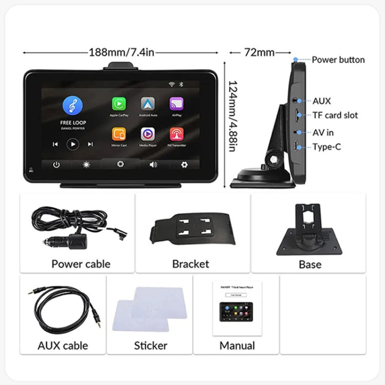 CarPlay Car Navigator Reverse Touchscreen 703S