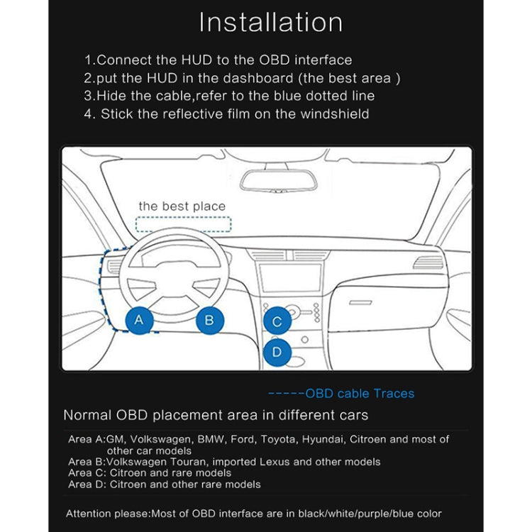 D5000 OBD2 Universal 5-inch Head-up Display Speed and Safety System