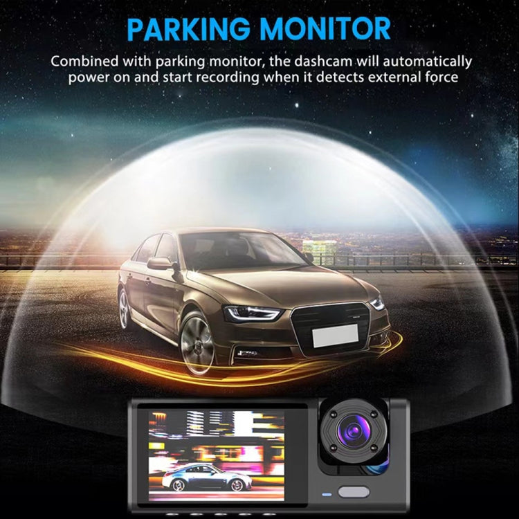 Car Dash Cam with HD Night Vision and 3-Lens Video