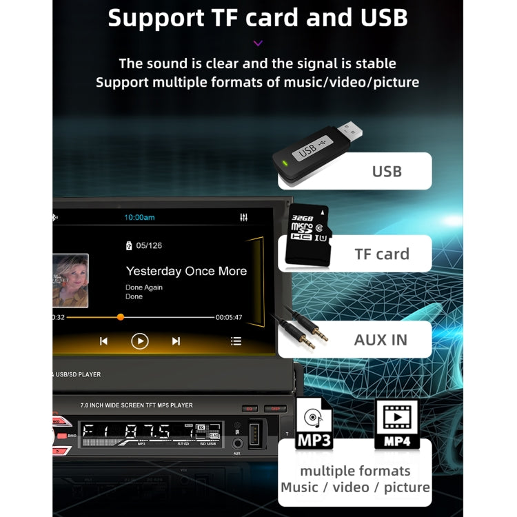 Reproductor MP5 HD 7 Pulgadas Universal Automático Para Coche Navegación GPS