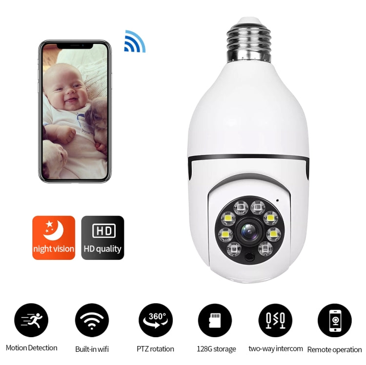 A6 2MP HD WiFi Bulb Camera with Motion Sensor and Night Vision