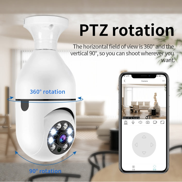 A6 2MP HD WiFi Bulb Camera with Motion Sensor and Night Vision