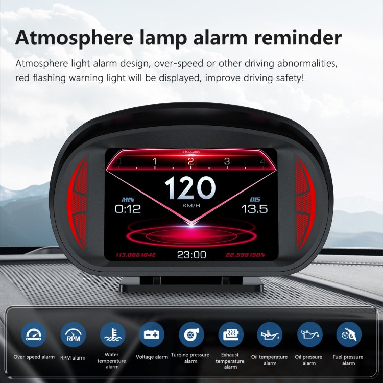 Universal HUD Head-up Display P2 3 Inch Multifunction HD OBD LCD Speed Meter GPS Instrument