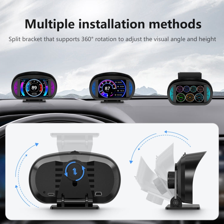 Universal HUD Head-up Display P2 3 Inch Multifunction HD OBD LCD Speed Meter GPS Instrument