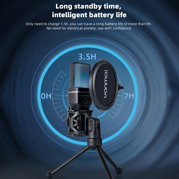 Yanmai SF-777W 2.4G Wireless Desktop Gaming Microphone with RGB Light and Blow Net