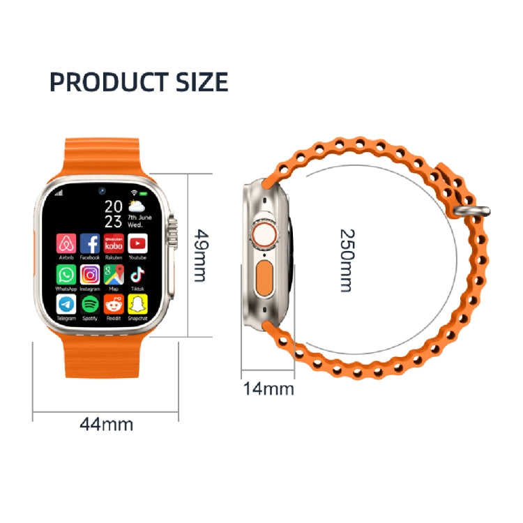 GS37 Smart Watch with 1.95 Inch Display Android 9.0, Spreadtrum SL8541E 1GB+16GB