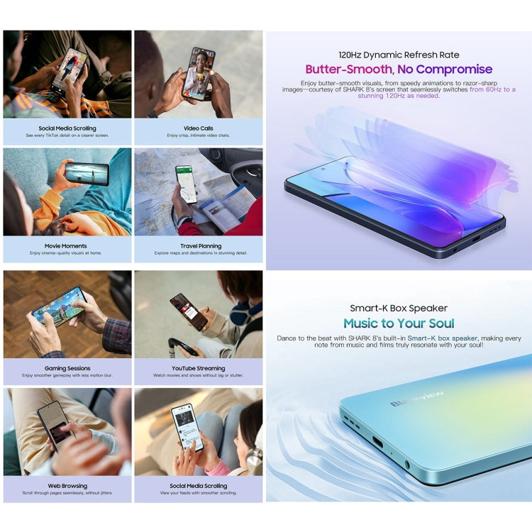 Blackview SHARK 8, Fingerprint ID, 6.78 Inch Android 13 MTK6789 Helio G99 Octa Core up to 2.2GHz, Network: 4G, OTG, 8GB+256GB