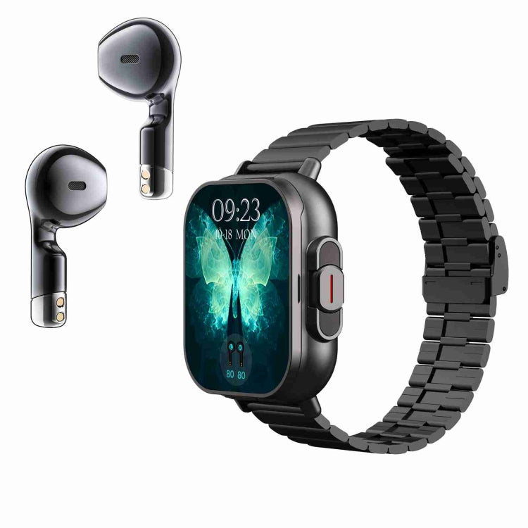 D8 Steel Band Smart Watch 2.01 Inch Screen 2 in 1 With Bluetooth Earphones