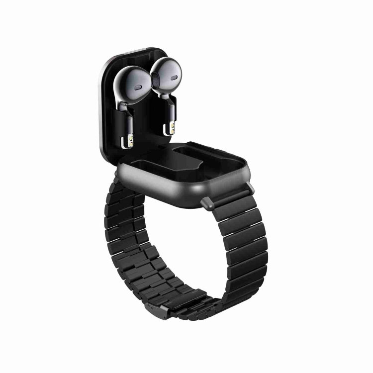 D8 Steel Band Smart Watch 2.01 Inch Screen 2 in 1 With Bluetooth Earphones