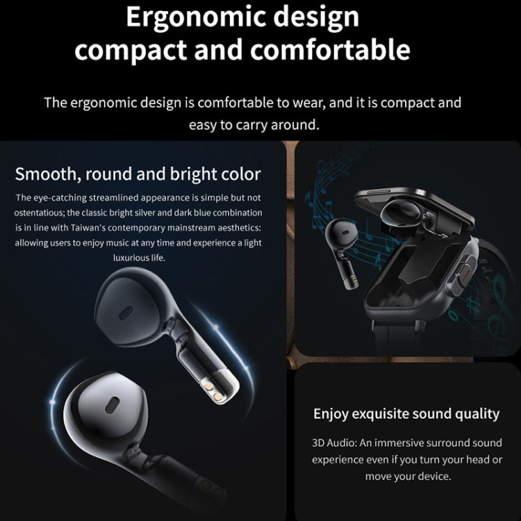 D8 Steel Band Smart Watch 2.01 Inch Screen 2 in 1 With Bluetooth Earphones