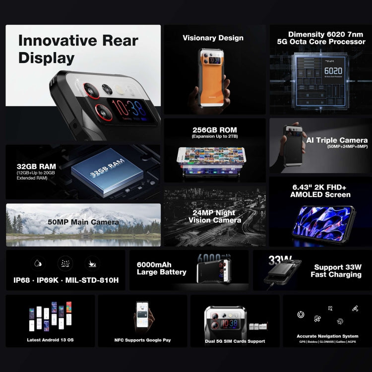 Doogee V20S 6.43 Pulgadas Android 13 5G 12GB+256GB