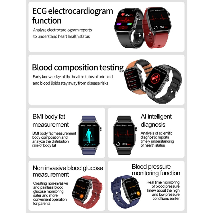 Smart Watch Bluetooth Call/ECG 2.04 Inch AMOLED Screen ET580