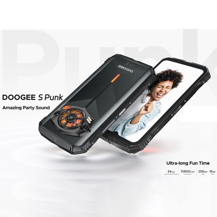 DOOGEE S PUNK Teléfono robusto, 6,58 pulgadas Android 14 Spreadtrum T606 Octa Core, Red: 4G, OTG, NFC, 6GB+256GB