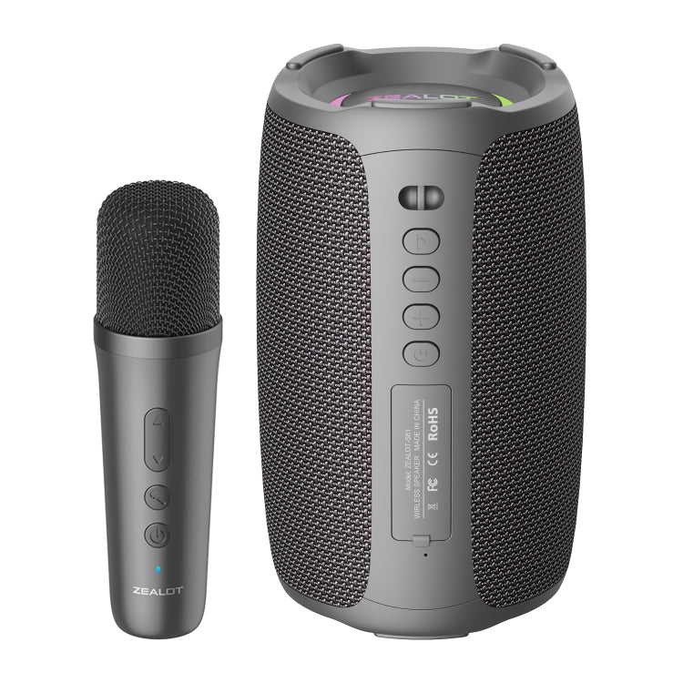 Zealot S61M Wireless Karaoke Microphone Speaker System with RGB Rhythm Light, Single Mic, Dual Mic