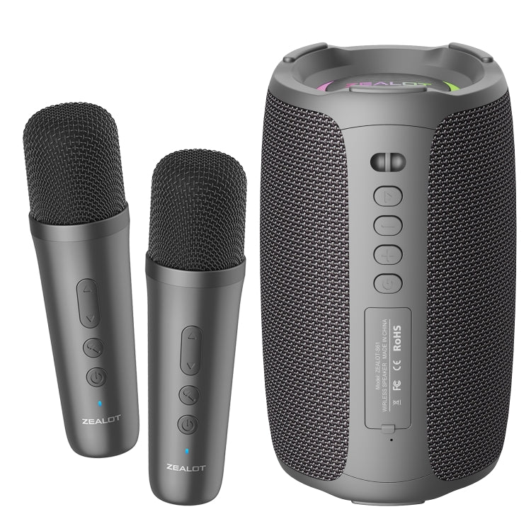 Zealot S61M Wireless Karaoke Microphone Speaker System with RGB Rhythm Light, Single Mic, Dual Mic