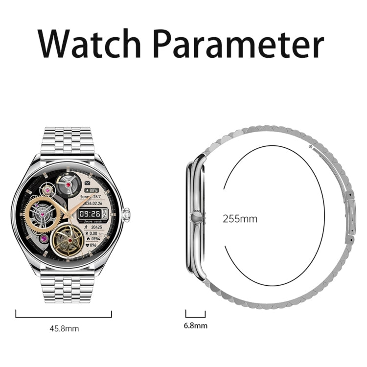 Ultra-thin Smart Watch 1.43 Inch AMOLED HD Screen Leather Strap MT55