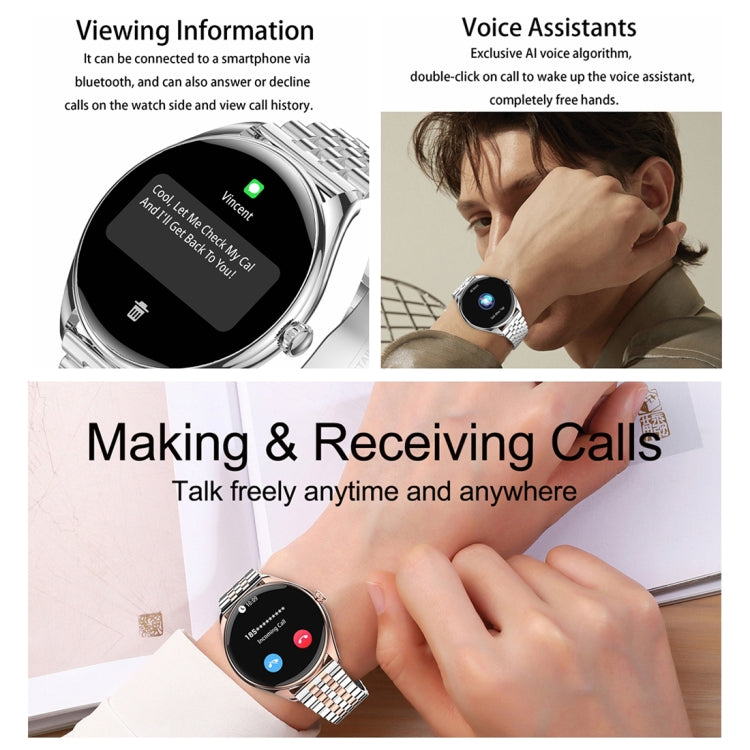 Ultra-thin Smart Watch 1.43 Inch AMOLED HD Screen Leather Strap MT55