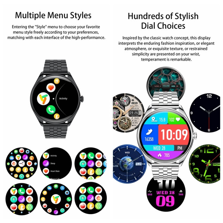 Ultra-thin Smart Watch 1.43 Inch AMOLED HD Screen Leather Strap MT55