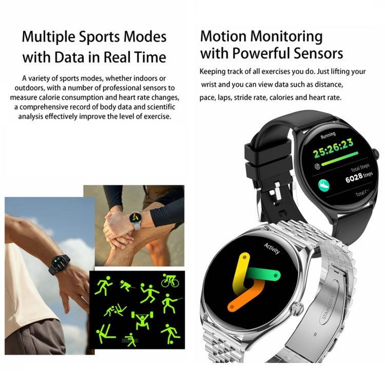 Ultra-thin Smart Watch 1.43 Inch AMOLED HD Screen Leather Strap MT55
