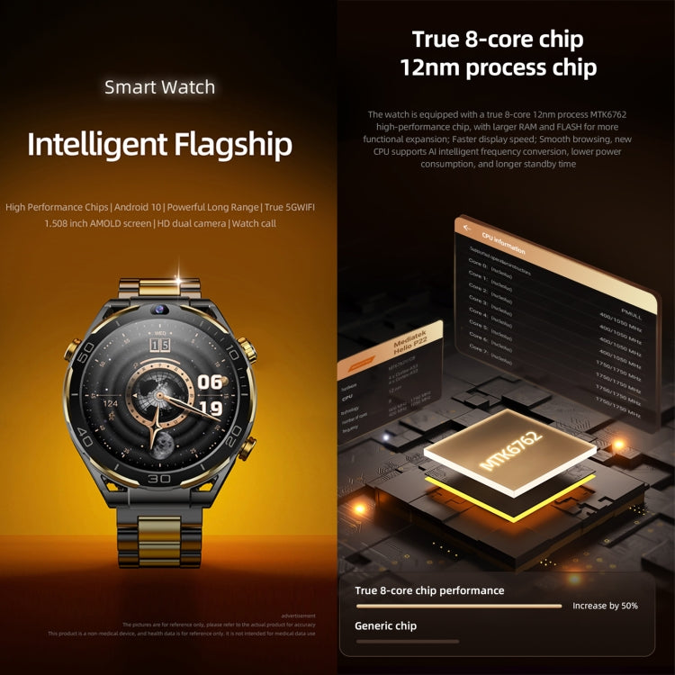 Zeblaze Ares Smart Watch 1.5 Inch 4G LTE Android 10 6 GB + 128 GB