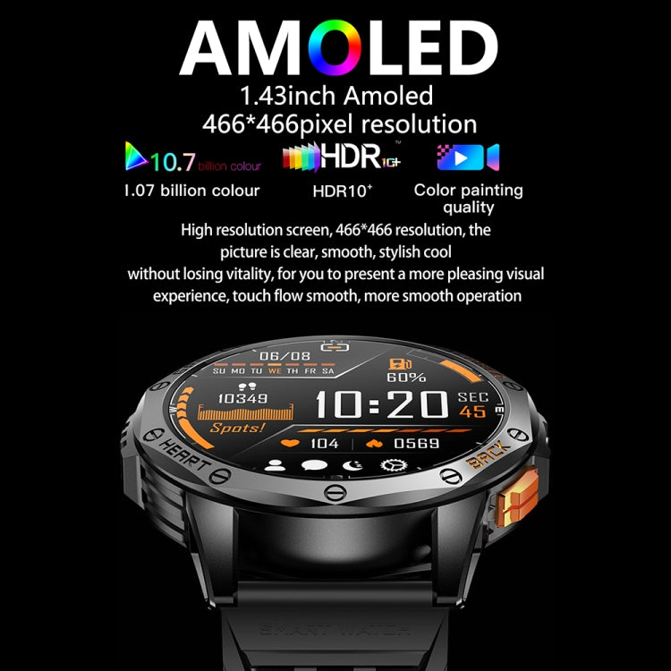 LEMFO K67 Smart Watch with GPS, 1.43-inch AMOLED Display