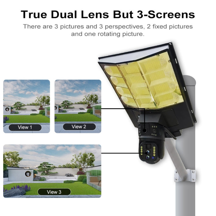Solar Street Light with 10X Dual Lens HD Surveillance Camera 4G V380