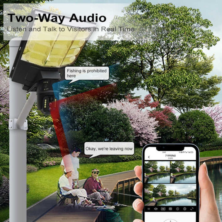 Solar Street Light with 10X Dual Lens HD Surveillance Camera 4G V380