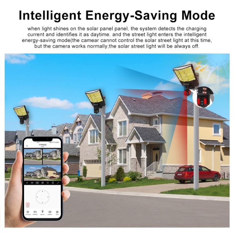 Solar Street Light with 10X Dual Lens HD Surveillance Camera 4G V380