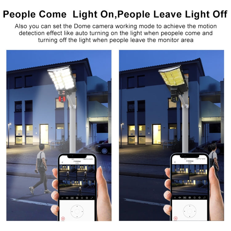 Solar Street Light with 10X Dual Lens HD Surveillance Camera 4G V380