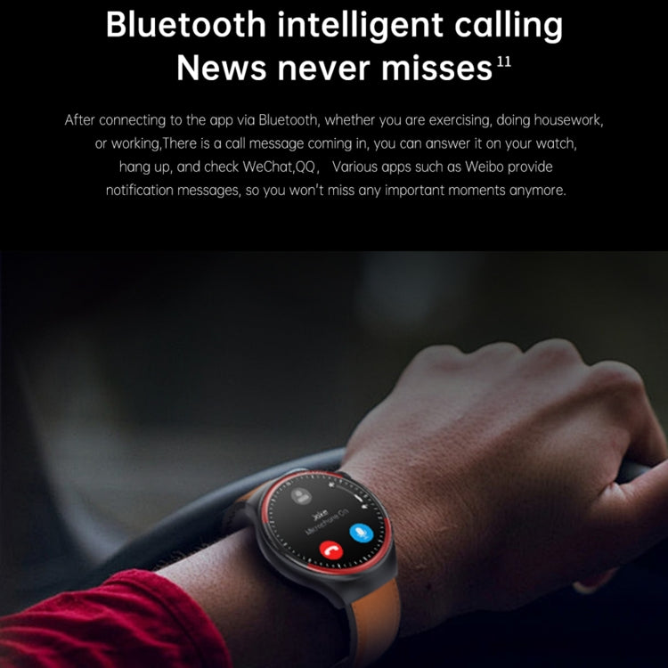 T82 Smart Watch with 1.43 Inch Round Screen, Bluetooth Calls, Heart Rate, Blood Pressure, Blood Oxygen, Sleep, Blood Sugar, HRV, Metope and SOS, Silicone Black, Silicone Red, Silicone Blue, Leather Brown ...