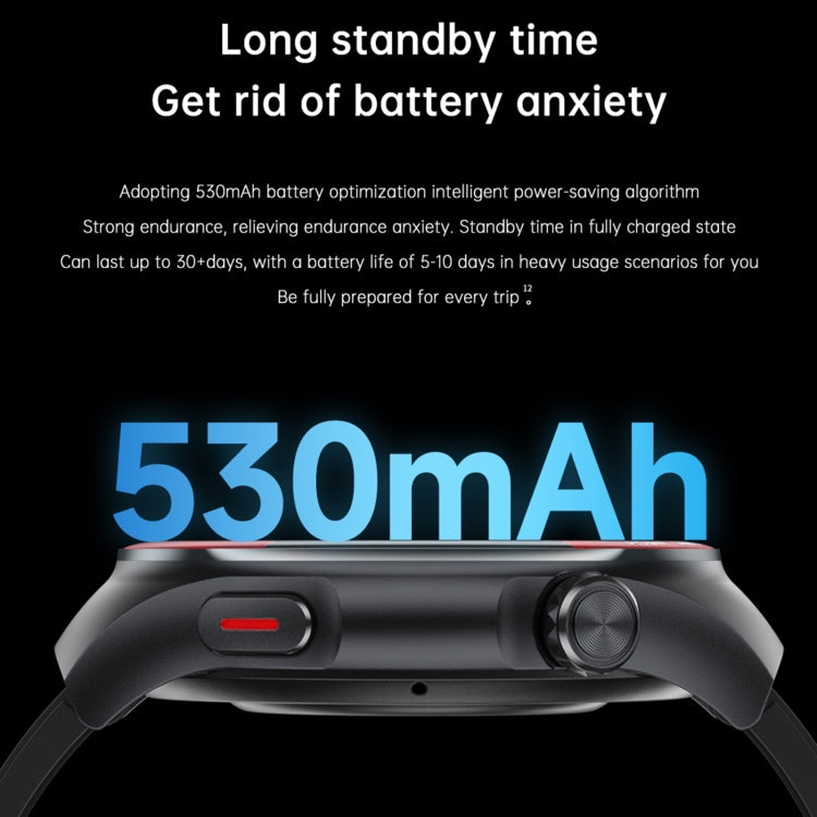 T82 Smart Watch with 1.43 Inch Round Screen, Bluetooth Calls, Heart Rate, Blood Pressure, Blood Oxygen, Sleep, Blood Sugar, HRV, Metope and SOS, Silicone Black, Silicone Red, Silicone Blue, Leather Brown ...