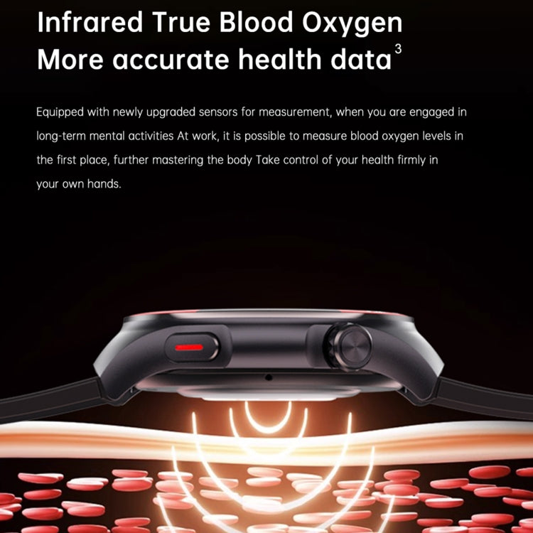 T82 Smart Watch with 1.43 Inch Round Screen, Bluetooth Calls, Heart Rate, Blood Pressure, Blood Oxygen, Sleep, Blood Sugar, HRV, Metope and SOS, Silicone Black, Silicone Red, Silicone Blue, Leather Brown ...
