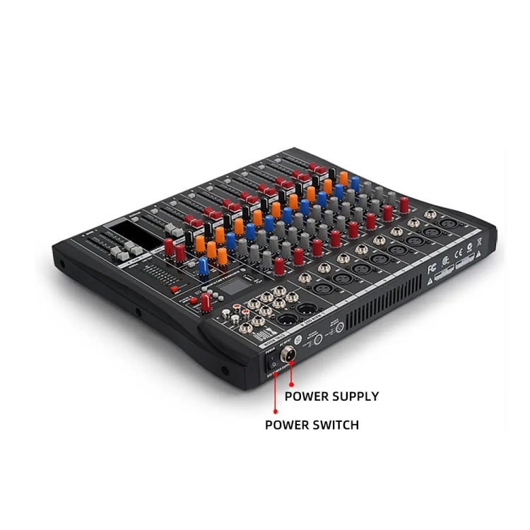 XTUGA CT80X 8-Channel DJ Audio Mixer Console with 48V Power Supply