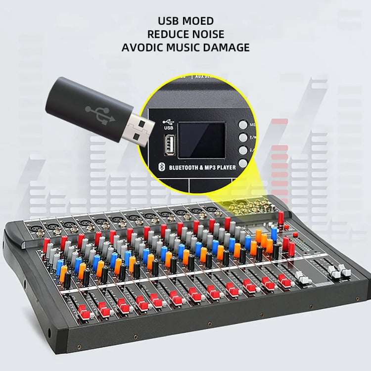 XTUGA CT120X 12-Channel DJ Audio Mixer Console with 48V Power Supply
