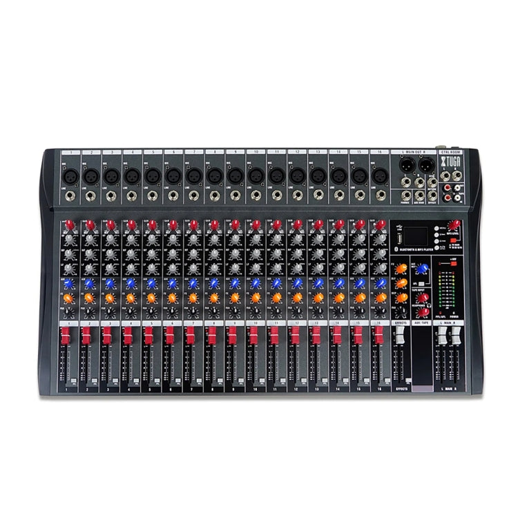 XTUGA CT160X 16-Channel DJ Audio Mixer Console with 48V Power