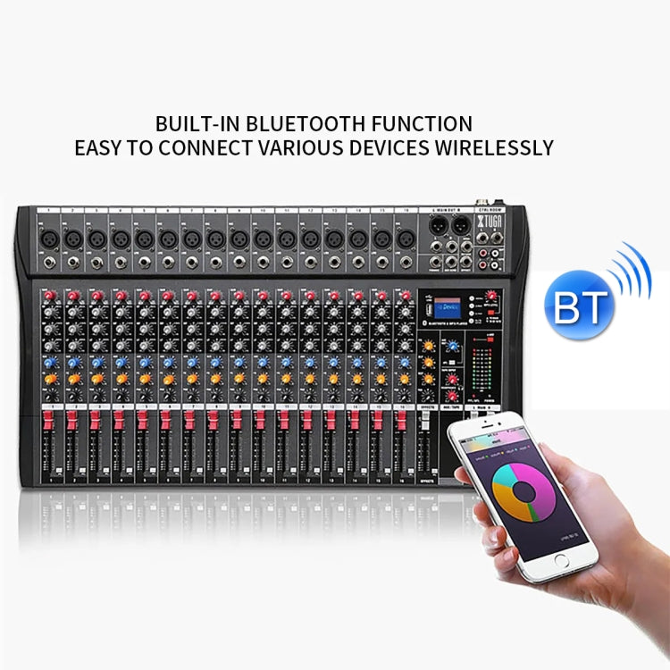 XTUGA CT160X 16-Channel DJ Audio Mixer Console with 48V Power