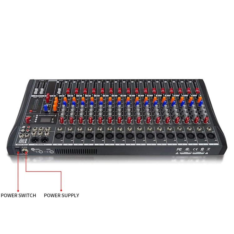 XTUGA CT160X 16-Channel DJ Audio Mixer Console with 48V Power