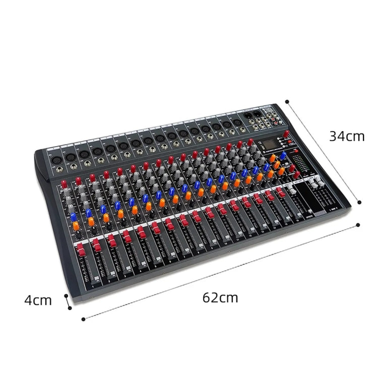 XTUGA CT160X 16-Channel DJ Audio Mixer Console with 48V Power