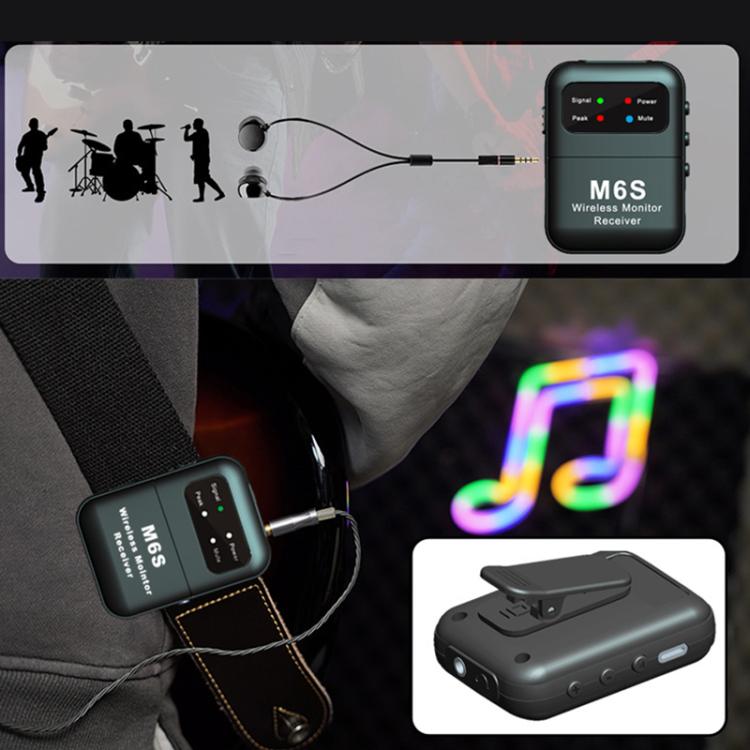 M6S Stereo Wireless In-Ear Monitor System with 2.4G Transmitter and Receiver