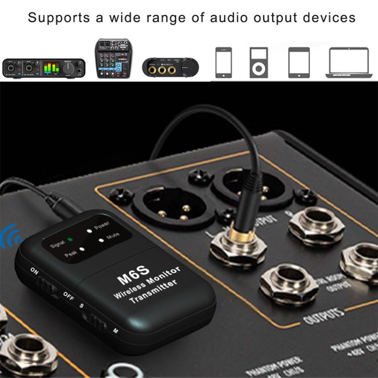 M6S Stereo Wireless In-Ear Monitor System with 2.4G Transmitter and Receiver