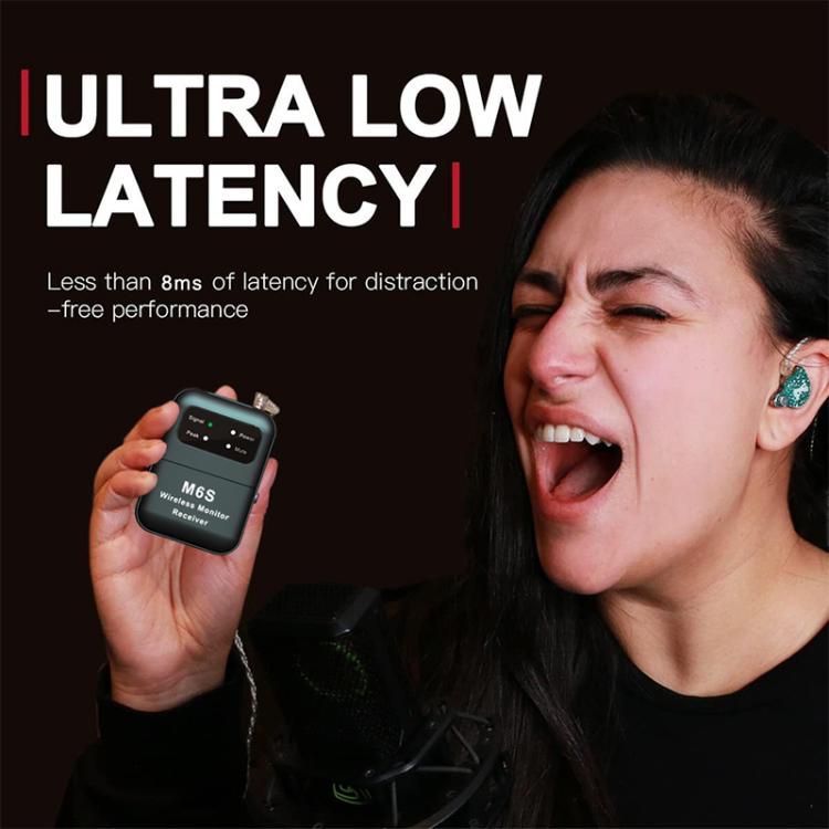 M6S Stereo Wireless In-Ear Monitor System with 2.4G Transmitter and Receiver